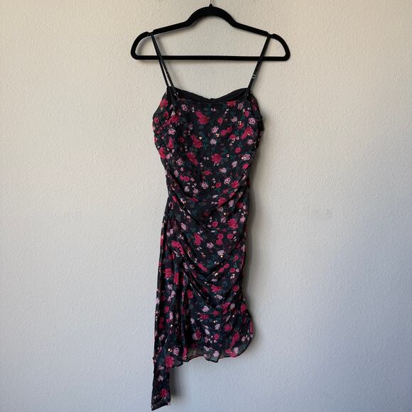 For Love & Lemons Hawn Ruched Floral Mini Dress Size S - Picture 3 of 6